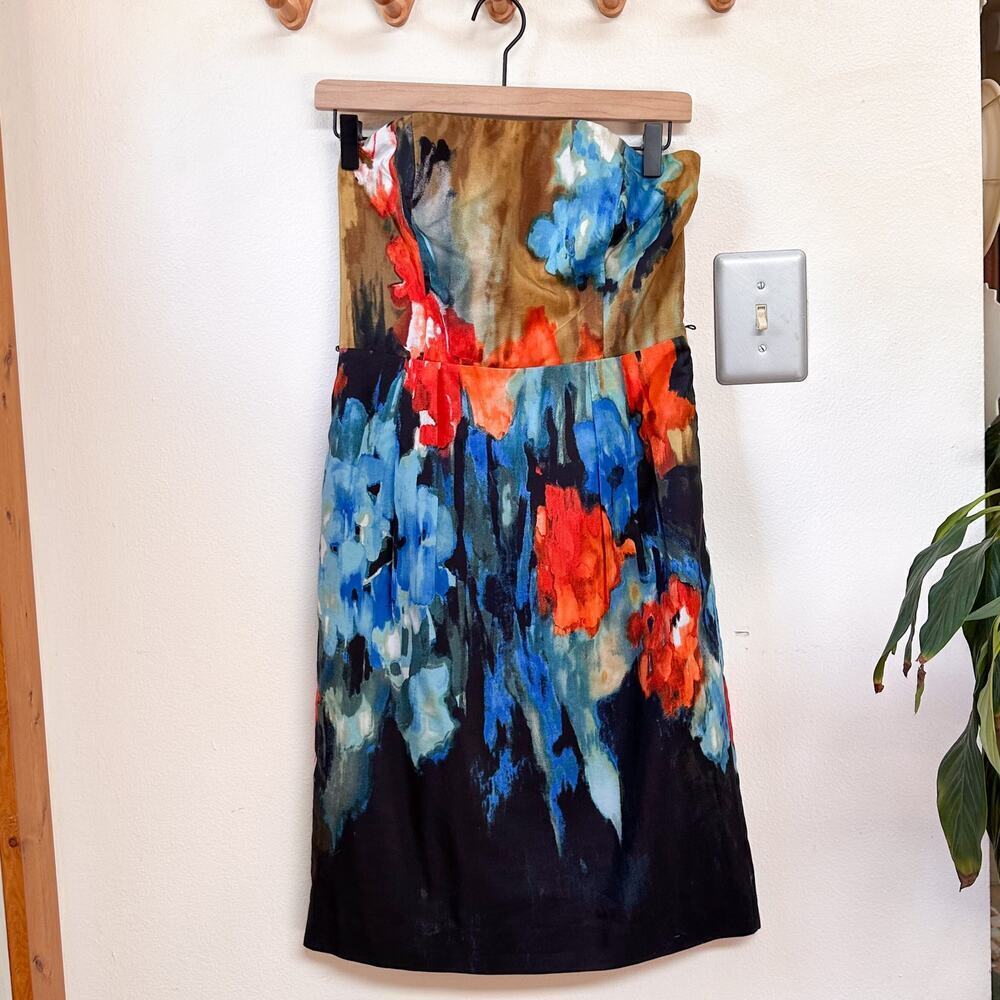 Strapless Splashed Palette Moulinette Soeurs Anthropologie Dress